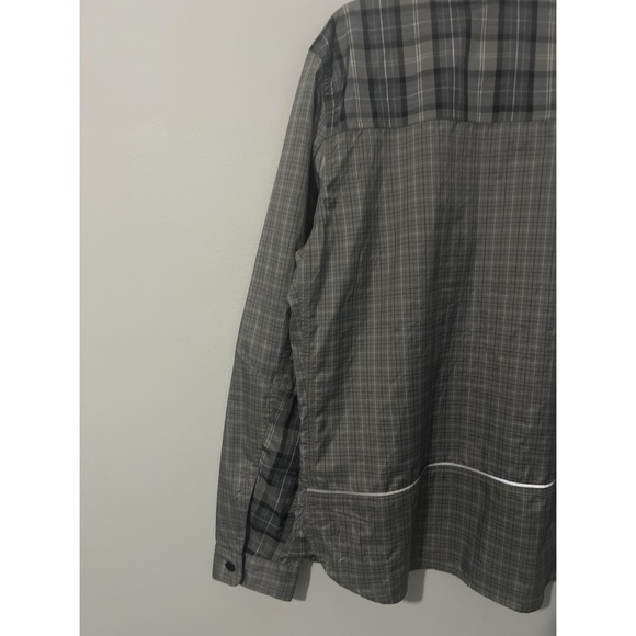 Lululemon Jacket Men’s Gray Large Plaid Shirt Reversible Reflective Windbreaker - Picture 8 of 16